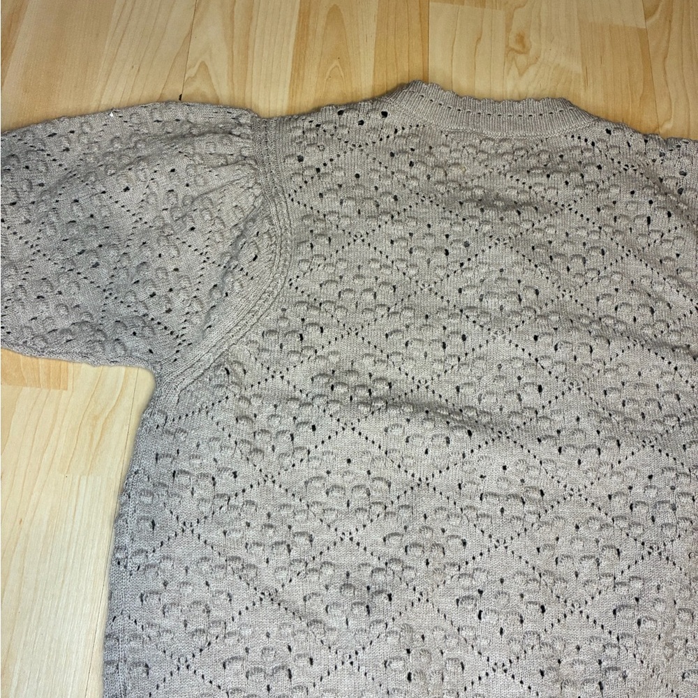 Cyrus Short-Sleeve Pointelle Knit Cardigan - Picture 9 of 10